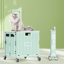 강아지 고양이 명품 펫 유모차휴대용 애완 동물 경량 트롤리 당기는 개 접이식 쇼핑 보관 카트, 4 바퀴 보라색, 65리터