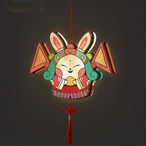 크리에이티브 중추절 축제 아크릴 옥 토끼 랜턴 DIY 핸드메이드 재료 배터리와 휴대용 발광, 03 C