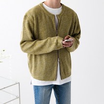 투웨이 믹스 니트 지퍼 라운드 가디건 집업(4color)