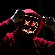 LED 클럽조명 할로윈마스크 성인의상 발광가면 무도회 파티, A