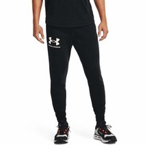 Under Armour 남성용 스탠다드 라이벌 테리 조거팬츠 블랙 (001)/오닉스 화이트 4XL T, 3X-Large Tall
