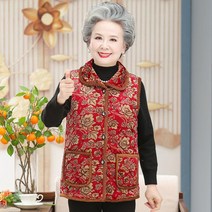 할머니 조끼 엄마 꽃무늬 빅사이즈 김장조끼 베스트 중년 여성 레트로