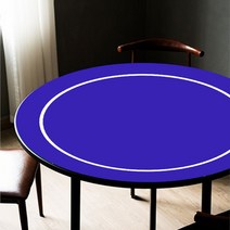 텍사스 홀덤 성인용 보드게임 포커 칩 원형 테이블 포카 카드 트럼프 판 매트, 블루 + 100x100x0.2cm