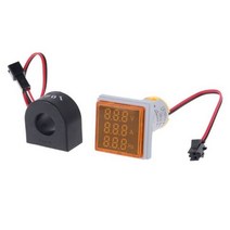 압력센서 디지털 3in1 AC 전류계 전압계 Hz 전류 주파수 측정기 사각 신호등 22mm 전압 Amp Led 램프 표시기, Y