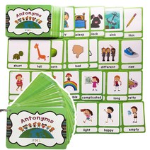 18 주제 영문법 공부몬테소리 장난감 학습 카드 게임 어린이 조기교육1st Grade 포켓 플래시 아기 선물, Opposites
