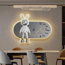 곰돌이 벽시계 거실 캐릭터 귀여운 디자인 소품 벽걸이시계, 크리 에이 티브 크리스탈 도자기 공예 표면 (램프 제외, 베어리치H