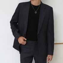 뉴메이드 필 보카 잔체크 싱글 정장 / 블랙