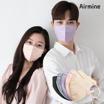 에어마인 컬러핏 숨쉬기편한 새부리형 컬러마스크 50매입 대형 (써멀본드 안감), 그레이