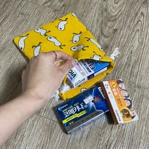 린넨 조리개 스트링 파우치 더스트팩 중형