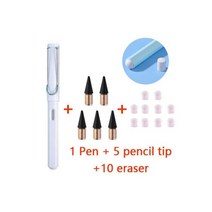 16 개 대 영원한 연필 무제한 쓰기 아트 스케치 페인팅 디자인 도구 학교 용품 문구 선물, White-16PCS
