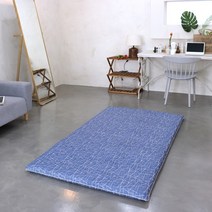 양면사용 두꺼운 요매트 3단 바닥요 손님용매트 까는이불 (솜포함) S/SS/Q, 레인 블루