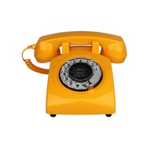 유선 유무선 일반 집 전화기 IAKEMIC 레트로 로터리 다이얼 홈 폰 클래식 전화 사무실 빈티지, 04 Yellow Telephone