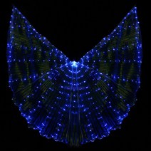 어덜트 벨리 댄스 오프닝 앵글 윙 360도 LED 야광 조명 위드 플뢰레, 원사이즈