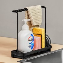 생활꿀템 주방 수세미 거치대 심플 모던, 블랙, 1개