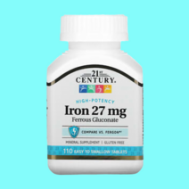 21세기 센트리 철분 27mg 110정 스테아르산 글루텐프리, 65mg, 120정