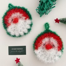 루쓰리빙 감성 2겹 도톰 산타 아크릴 수세미 선물 답례품