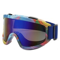 스키장오픈 아이엘브로 스키 고글 겨울 안경 스노우모빌 방풍 스키 마스크 스노우보드 스노우 스키 고글 보호 스키 안경, 화려한 파란색