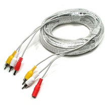 [RA㏓] Coms CCTV 케이블 15m - 2RCA + DC 5.5 전원 회색 CCTV악세사리 CCVT카메라 감시 CCTV용품 CCTV부품 보안TV ▷_§Ea, 《본상품》