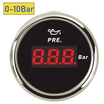 유면계 유량계 2 인치 52MM 디지털 오일 압력 게이지 0-10 Bar 12V/24V 자동 자동차 보트 요트 tru용 빨간, 15 digital 0-10bar BS