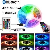 모니터LED라이트 RGBIC 스마트 LED 조명 WS2812B 테이프 5050SMD 블루투스 적외선 빛나는 장식 피타 램, 04 24keys app control_06 15m