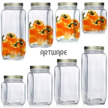 까밀로 사각 유리병 분쇄원두보관 커피 과일청 수제청 잼통 요거트 공병 꿀통