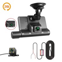 5채널블랙박스 4채널 3채널 화물차 룸미러 패달 블랙박스 대시 캠 자동차 DVR 카메라 4 인치 풀 HD 1296P 드라이브 비디오 레코더 등록 자동 보드 듀얼 블랙 박스, [04] 24H with rear camera, [01] 64G