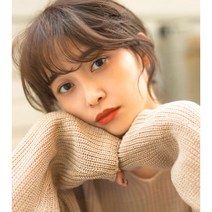 리네아스토리아 [앞머리 가발] 수제 내츄럴 뱅, 1개, 믹스마론