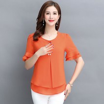 뉴타임즈 중년 여성 반팔 블라우스 N047Z