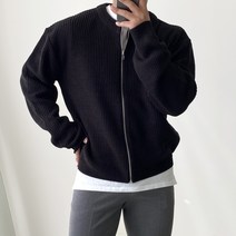 빠델 남성용 하찌 라운드 루즈핏 니트 집업 가디건