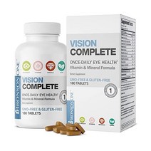 Bronson ONE Daily Vision Complete 눈 건강 지원 종합비타민 종합미네랄 보충제 포뮬러 180정
