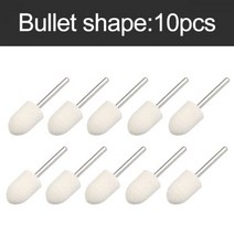 드러멜 드레멜 다용도조각기 양모 펠트 장착 연마 휠 드릴 로타리 공구 용 그라인딩 헤드, bullet type 10pcs, 20mm