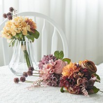 전통찻집 마사지샵 우아한 꽃다발부케 꽃다발장식 카페 사진촬영, 핑크