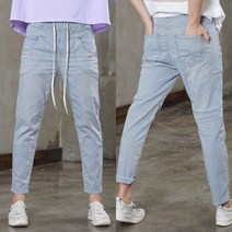 벅시루 여성 SS 슬라이딩스티치 단추 워싱 스판진 352 청바지