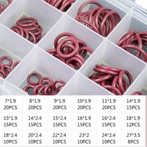 자동차 보라색 에어컨 O 링 세트 씰 키트 R134a R12 HNBR 고무 구색 수리 도구 A/C 시스템, red 260 pcs