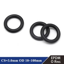 고무오링 10/50Pcs EPDM o Rings CS 3mm OD 10 100mm Acid and Alkali Resistance Water Friction o-ring Blac, [59] OD 100mm ID 94mm, [02] 50Pcs, [01] CS 3.0mm
