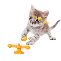 맥슬리 고양이 반려동물 스프링 펀치볼 공놀이 펫 장난감, 오렌지