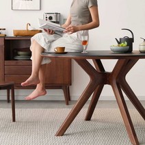 월넛 원형테이블 신혼집 원탁 기숙사 원룸 브라운, 1300x1300x760mm-화이트