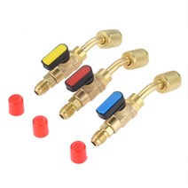 3개 각도 수동 차단 밸브 1/4 quot;남성/여성 피팅 에어컨 볼 HVAC R22 충전 호스 냉매, 한개옵션0