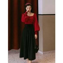 개화기 경성 스타일 사진 광고촬영 원피스 이른 가을 겨울 홍콩풍 리프레시 시크 패션 양기왕홍기