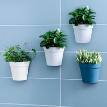 무타공 벽 부착 화분 펀칭프리 미니 벽화분 걸이식 플랜트월, 그레이