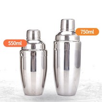 엄마의쇼핑 홈텐딩 바용품 스테인레스 칵테일 쉐이커 믹싱틴 550ml 700ml, 2-칵테일쉐이커-750ml