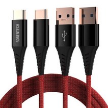 로랜텍 USB 3.1 gen1 C타입 고속 충전 케이블 1m, 레드블랙
