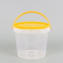 원형 쿠키통 800ml 10개/ 답례품 바스켓 간식통 슬라임통 플라스틱 손잡이 구디백 사탕보관용기, 1세트