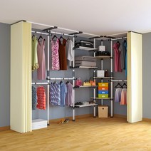 기역자형 ㄱ자 행거 프레임 조립식 원룸 신혼집 수납, TS301L 플러스 트랙 2도어 조립