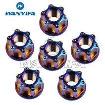 Wanyifa 티타늄 너트 M6M8M10M12M14M16 Torx 플랜지 육각 너트 오토바이 리어 액슬 6pcs, M8+Burnt blue