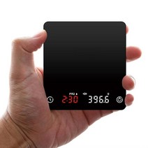 계근대 타이머가있는 에스프레소 커피 저울 2kg0.1g 고정밀 미니 주방 저울 충전식 led 디지털 드립 커피 저울, 검은색