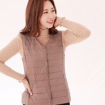 엄마옷 백합사 2WAY 넥카라 오리털 경량 패딩조끼[SBPN]