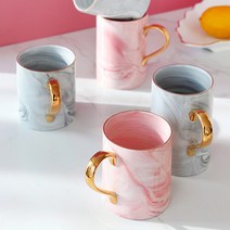 [까사무띠] 골드 마블 머그컵 450ml 5colors, 핑크