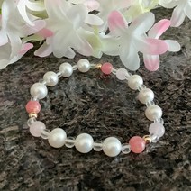 천연 원석 담수 진주 7.5~8mm 로도크로사이트 5.5~6mm 로즈쿼츠 6mm 백수정 3.5mm 골드 필드 4mm 팔찌 (다량 보유)