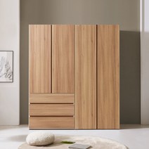 솜씨방가구 로즈모던 1600옷장세트 서랍옷장1+긴문장1, 내추럴, 04_1 로즈모던 서랍옷장+정리장